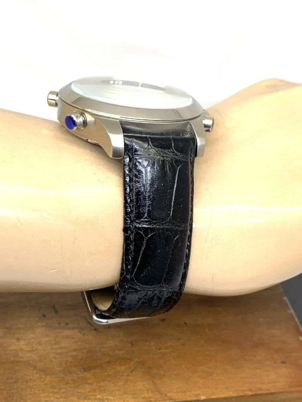 Seagull Men's Watch Automatic Blue Dial Triple Calendar Black Leather Strap 41mm